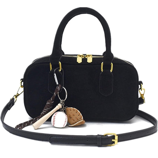Suede Boston Totes Bag For Women Mini Tote Handbag