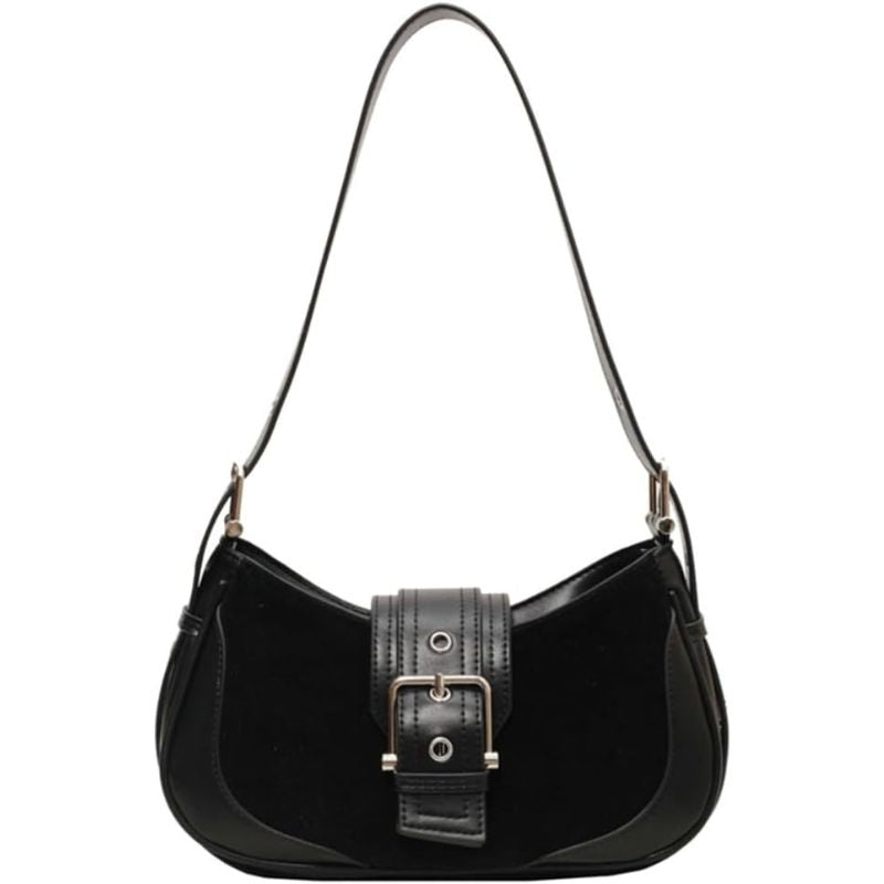 Mini Suede Retro Crescent Purse Crossbody Bag