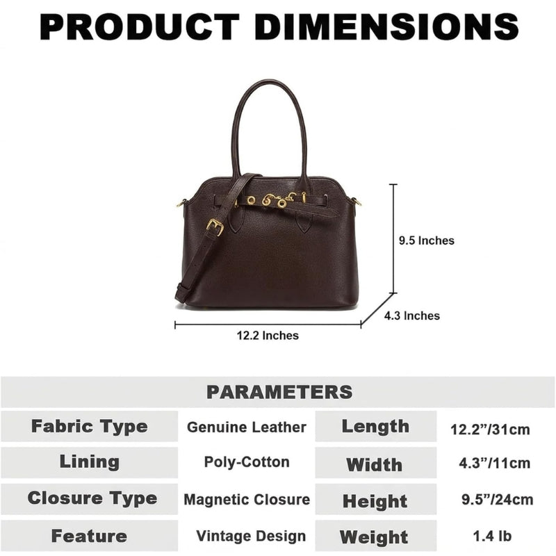 Women's Genuine Leather Satchel Handbag