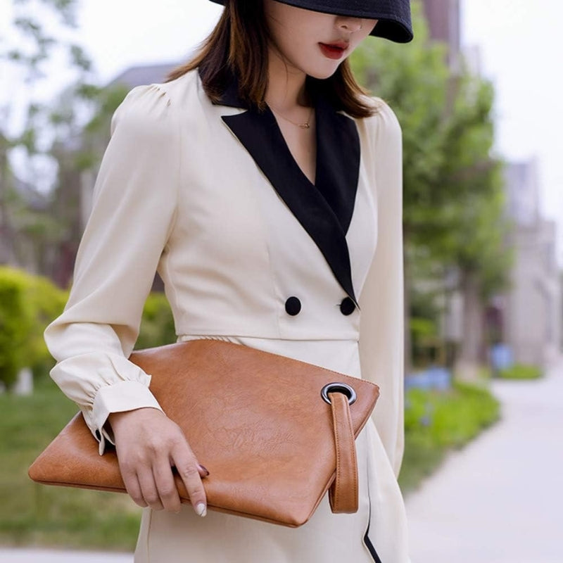 Oversize Envelope Clutch with Wristlet Strap
