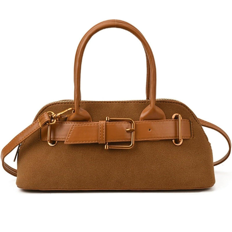 Women's Suede Shell-Shaped Leather Handbag
