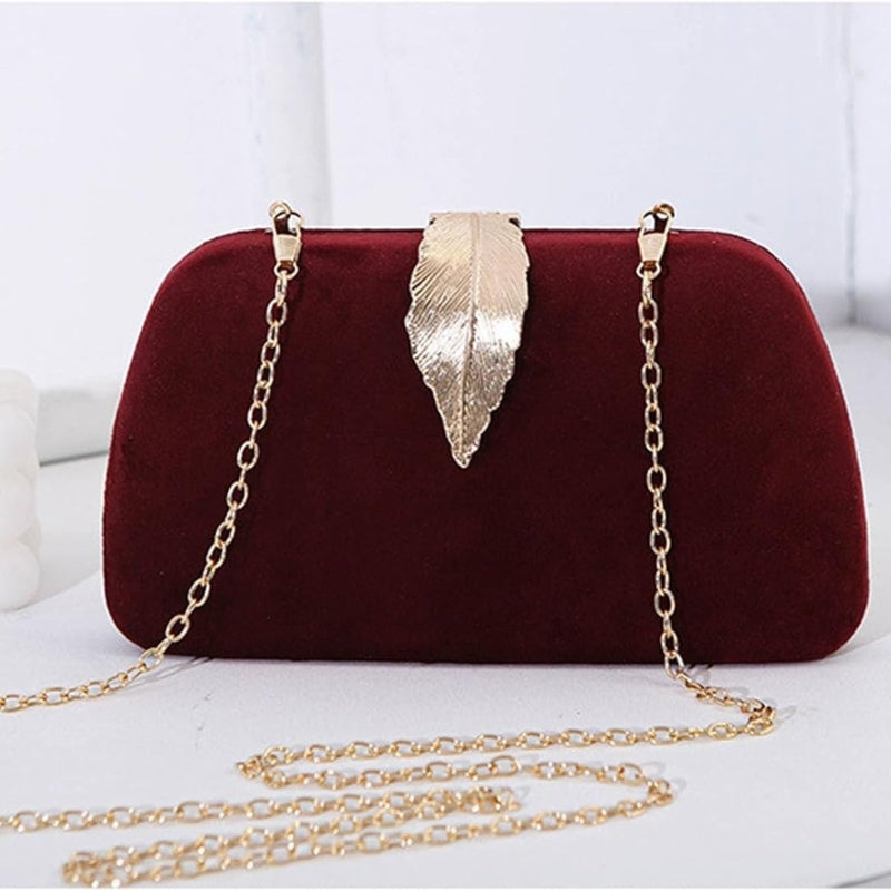 Vintage-Style Clutch With Metal Tab Clasp