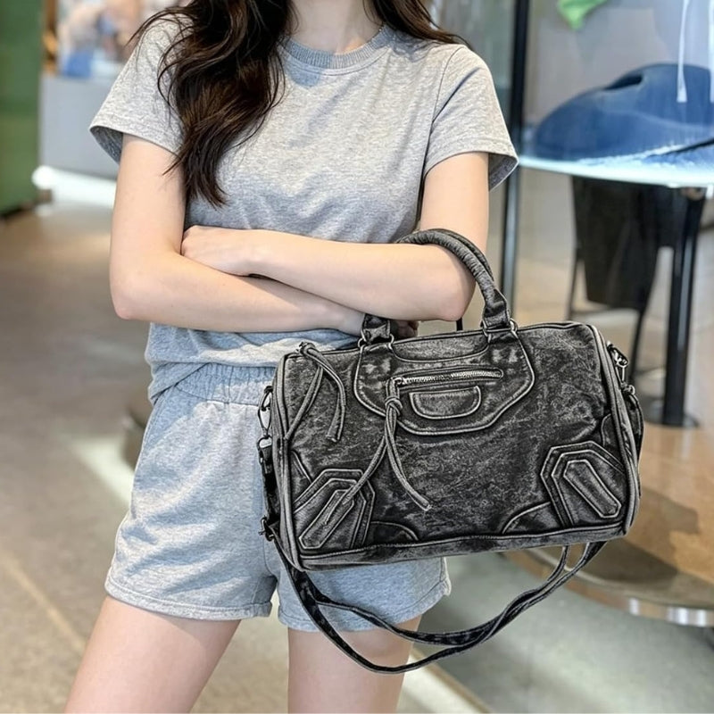 Women's Vintage Denim Boston Handbag
