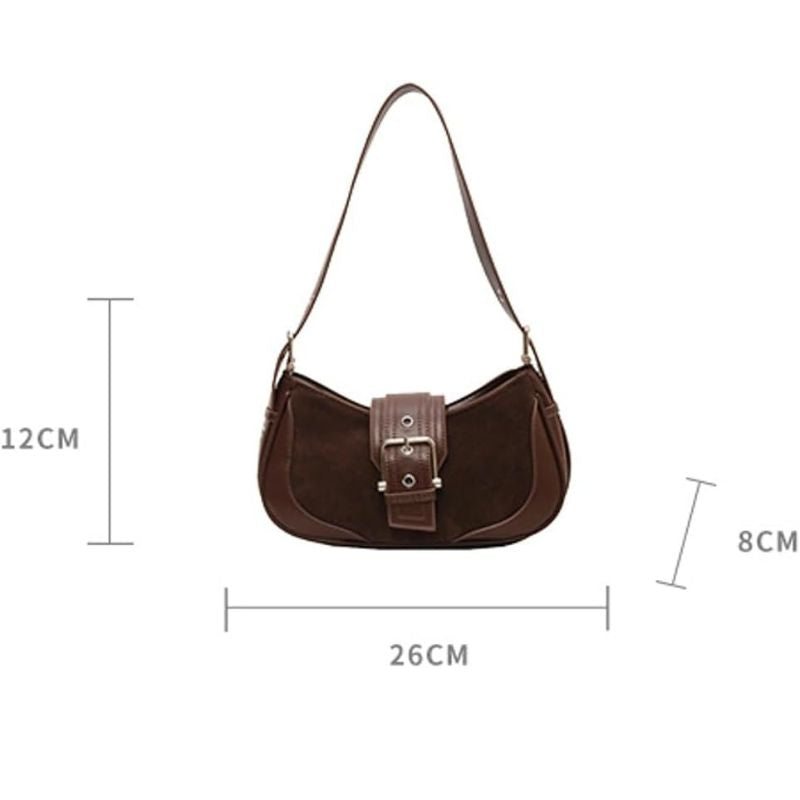 Mini Suede Retro Crescent Purse Crossbody Bag