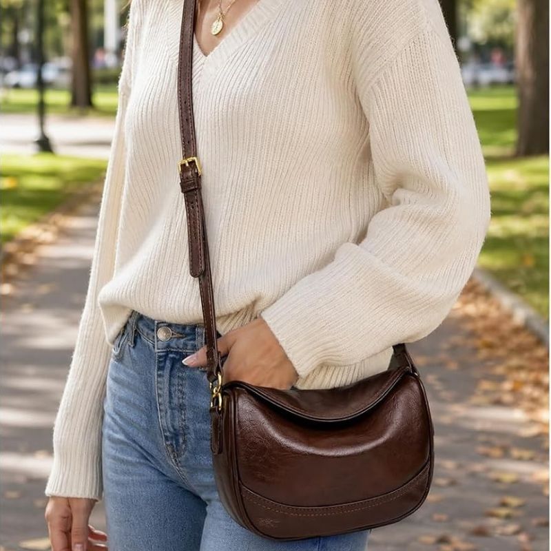 Retro Quilted PU Leather Crossbody Bag