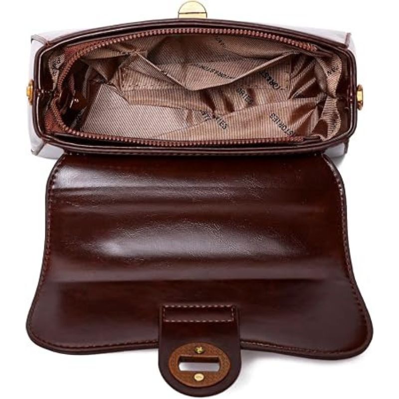 Mini Crossbody Clutch with Bright PU Finish