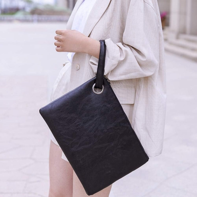 Oversize Envelope Clutch with Wristlet Strap
