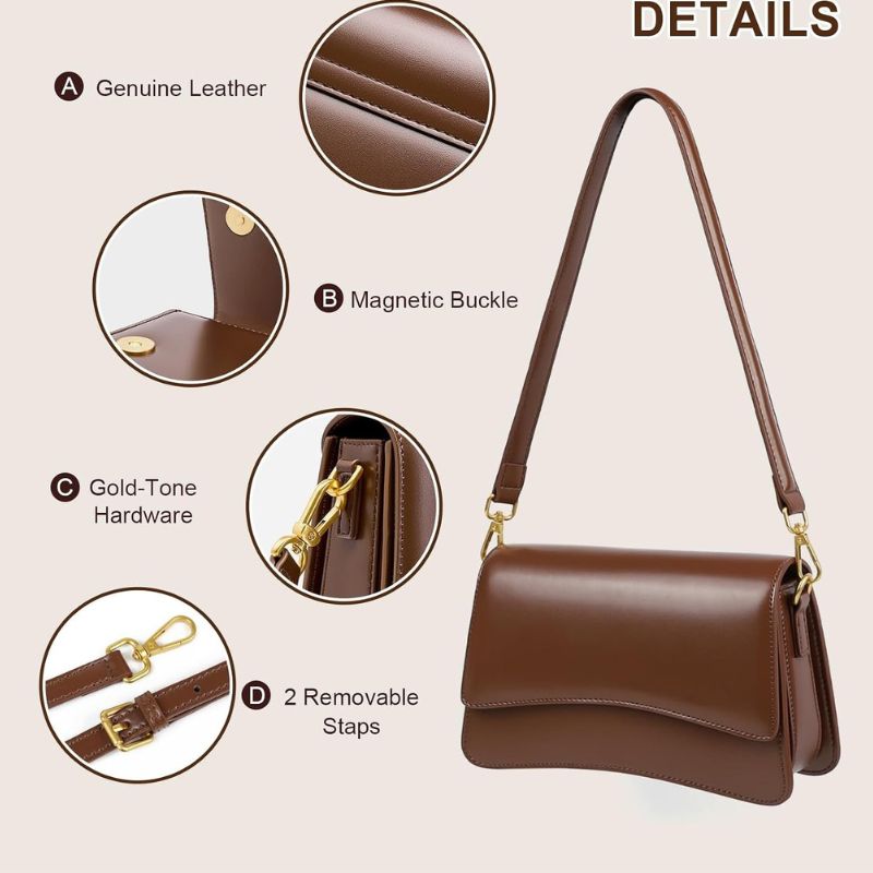 Adjustable Genuine Leather Crossbody Bag