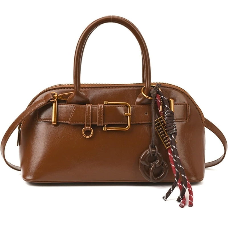 Women's Suede Shell-Shaped Leather Handbag