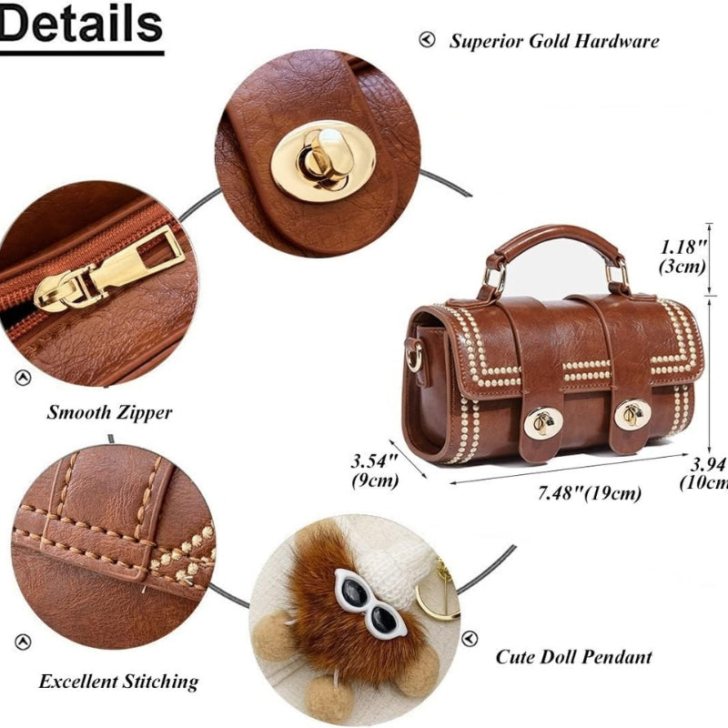 Women's Rhomboid Pattern Cylinderial Bucket Bag Handbag