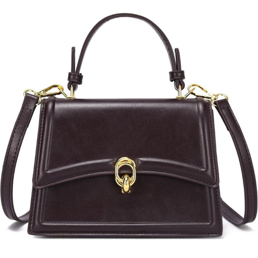 Vintage Mini Square Coffee Crossbody Bag