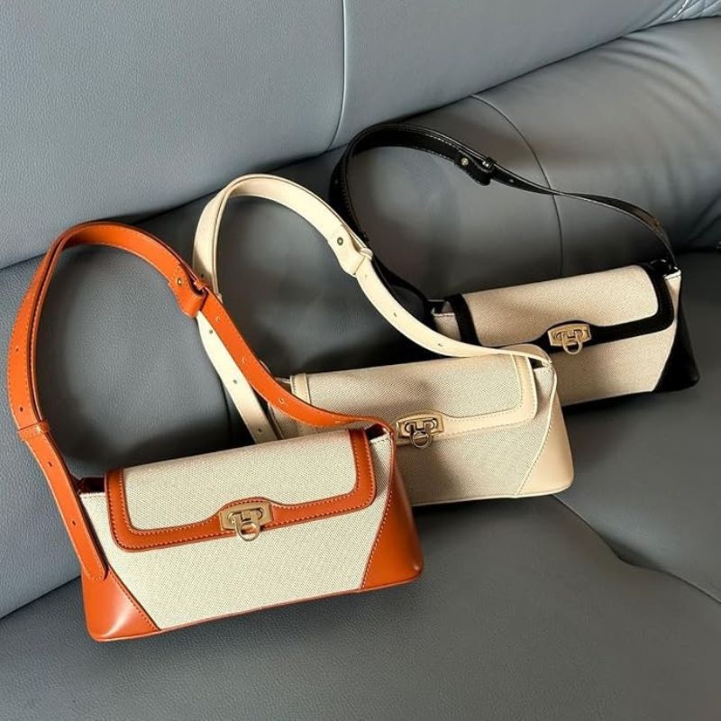 Patchwork Flap Crossbody Bag with Adjustable Strap