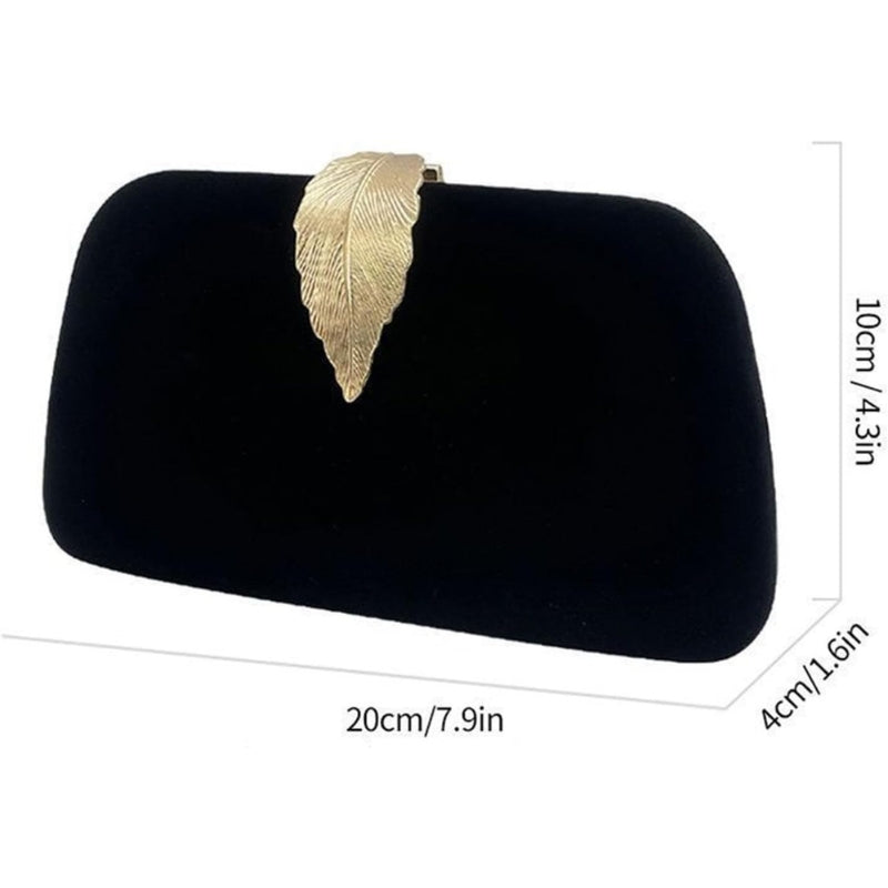Vintage-Style Clutch With Metal Tab Clasp