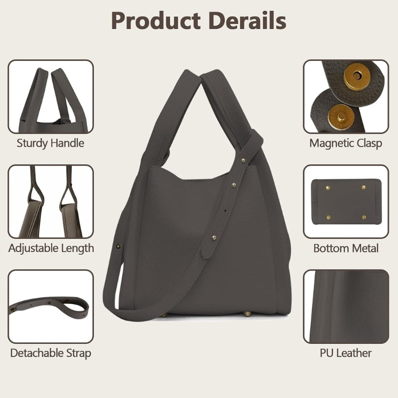 Bucket Bags For Women Vegan Leather Crossbody Bucket Handbag