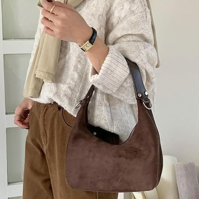 Women's Soft Suede Commuter Shoulder Bag
