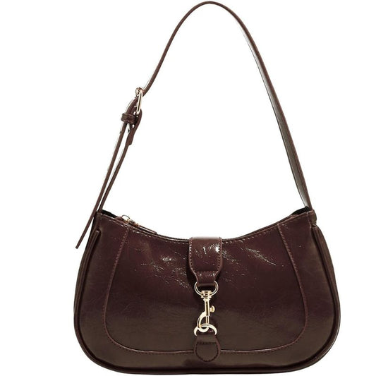 PU Leather Hobo Shoulder Bag with Adjustable Strap