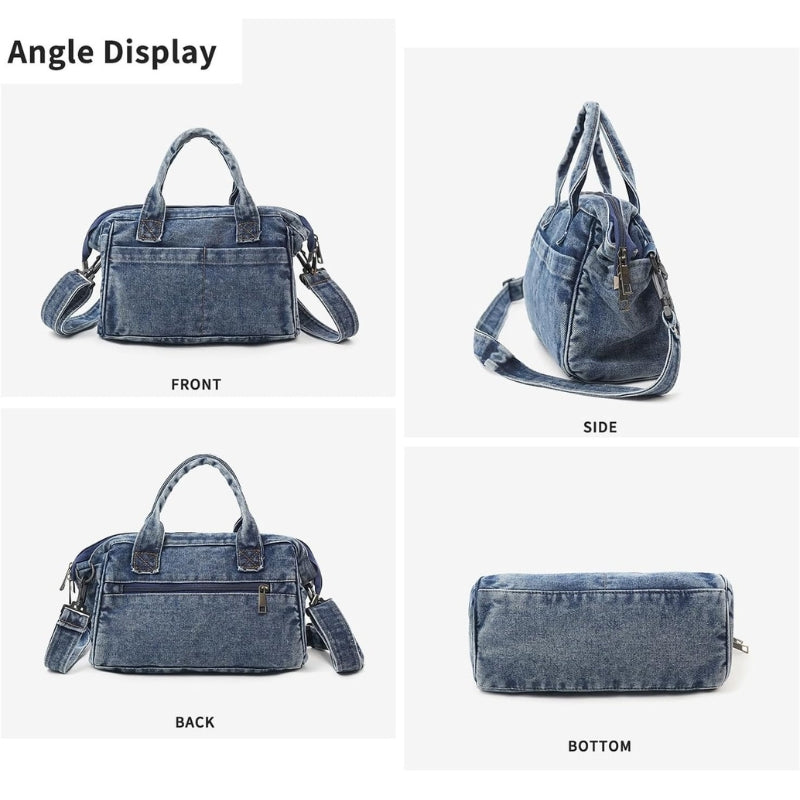 Large-Capacity Women's Denim Handbag
