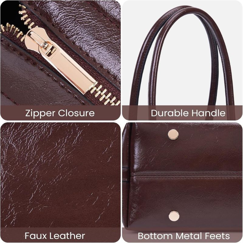 Vintage Glossy Leather Retro Minimalist Dome Shoulder Bag