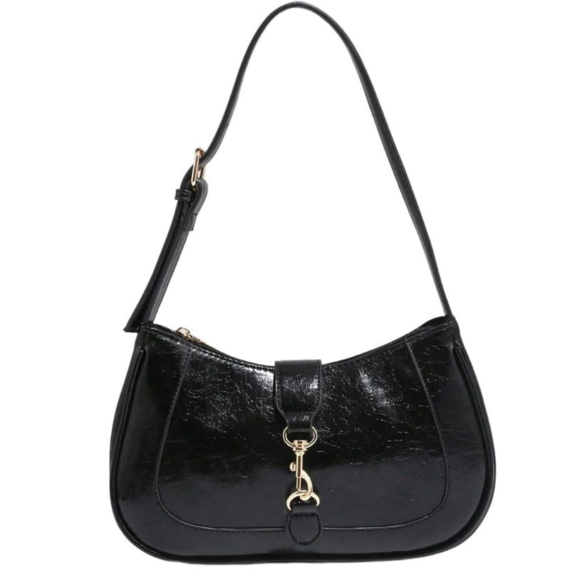 PU Leather Hobo Shoulder Bag with Adjustable Strap