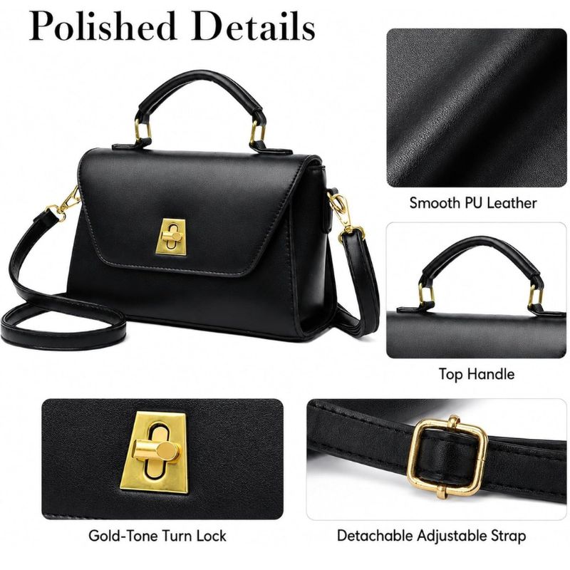 Retro Leather Crossbody Bag with Adjustable Strap