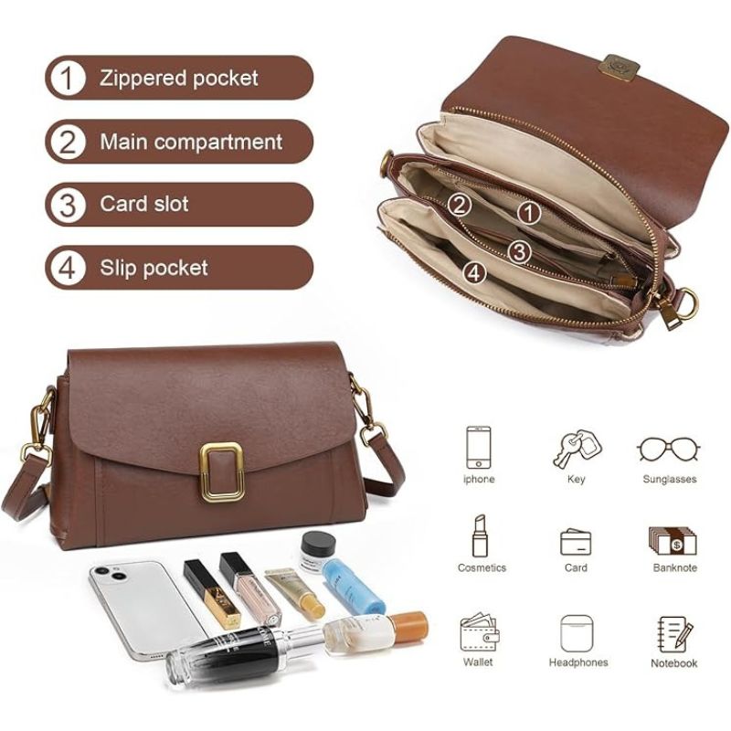 Genuine Leather Crossbody Bag For Women