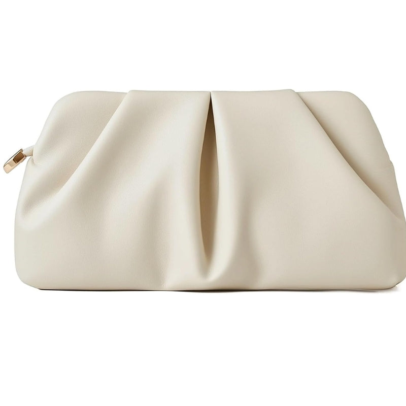 Women's Dressy Evening Bag Ruched PU Leather Clutch Purse