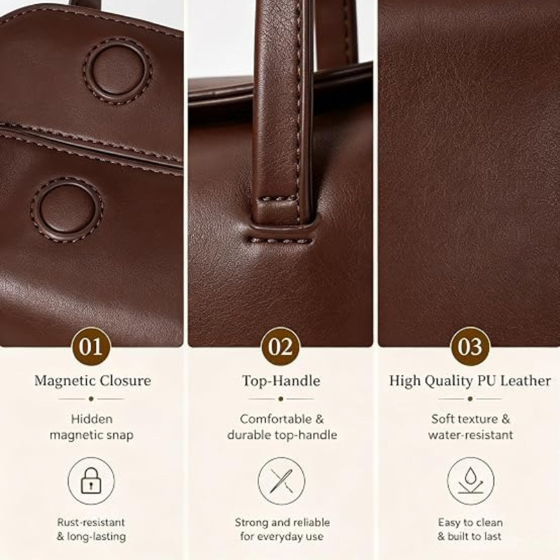 Soft PU Leather Magnetic Closure Shoulder Bag