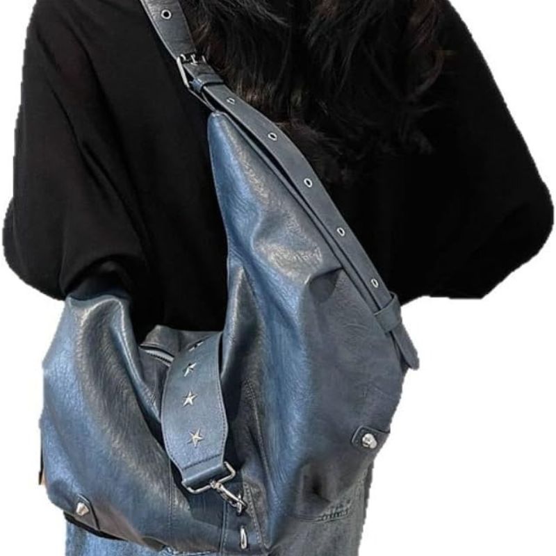 Y2K Vegan Leather Hobo Shoulder Bag