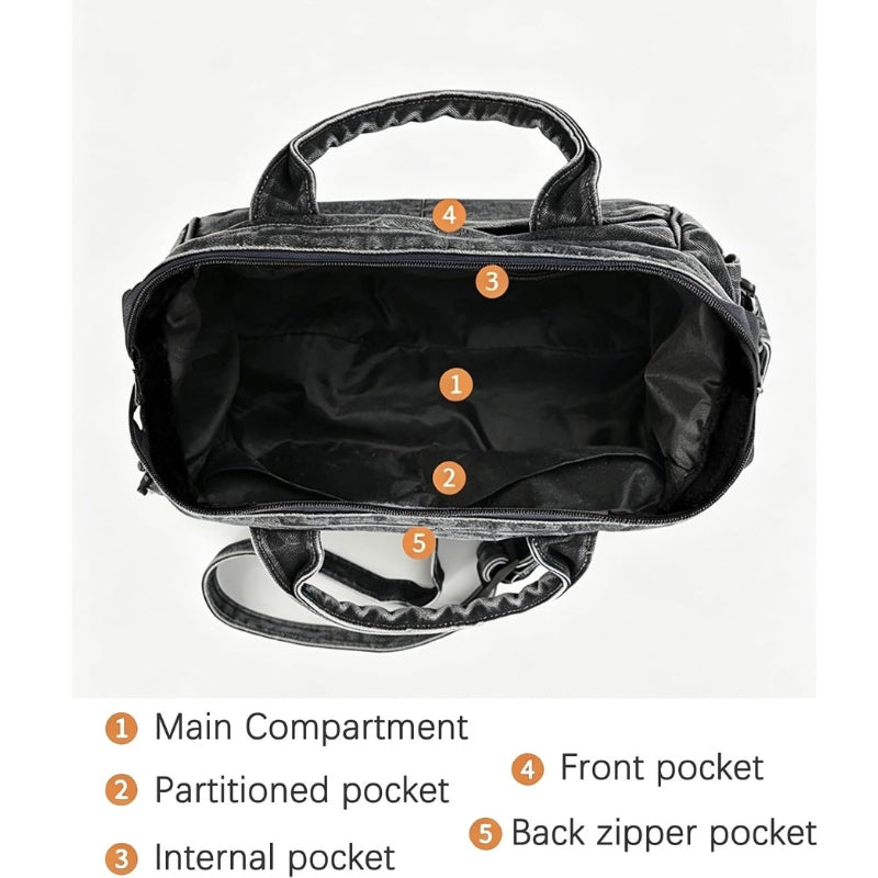 Large-Capacity Women's Denim Handbag