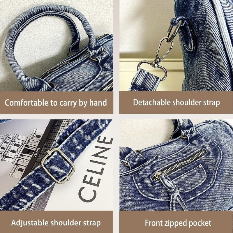 Women's Vintage Denim Boston Handbag